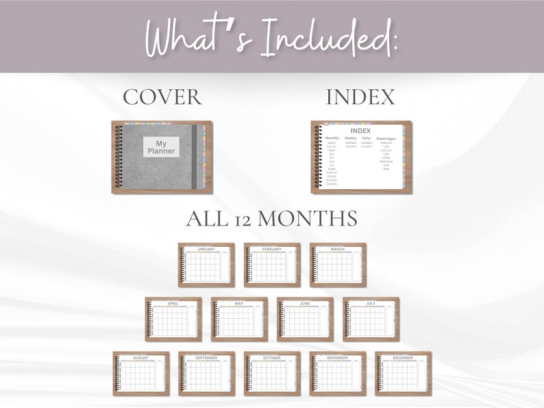 Undated Digital Planner Template Customizable in Canva, Commercial Use
