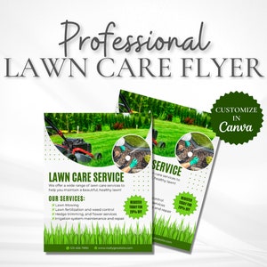 Lawn Care Service Flyer Template Customizable in Canva, Small Business and Entrepreneurs, Professional Lawn Care Flyer, Landscaping Flyer