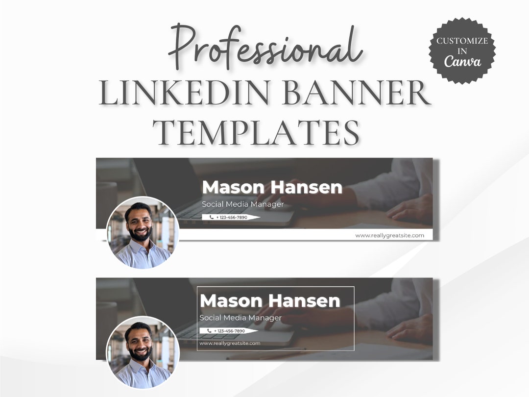 Professional Linkedin Banners Customizable in Canva, Personalized ...