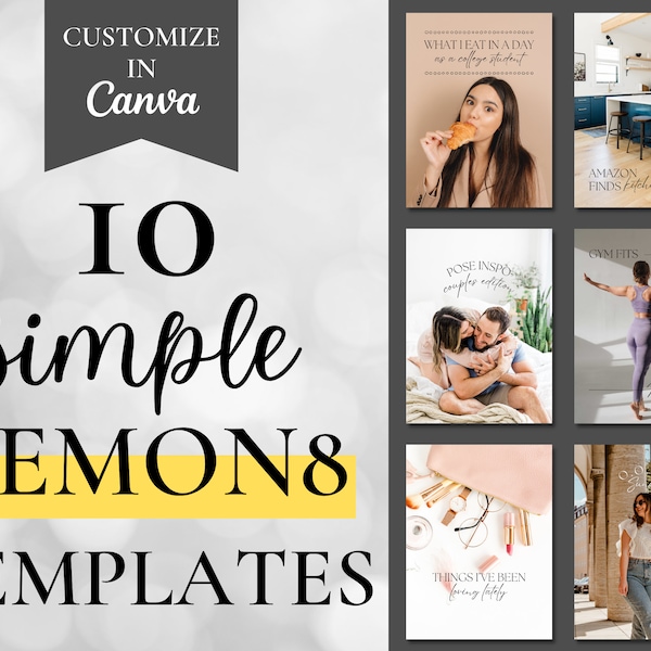 Lemon8 Templates Customizable in Canva, Simple Lemon8 Posts, Social Media Post Templates, Content Creator and Influencer Templates