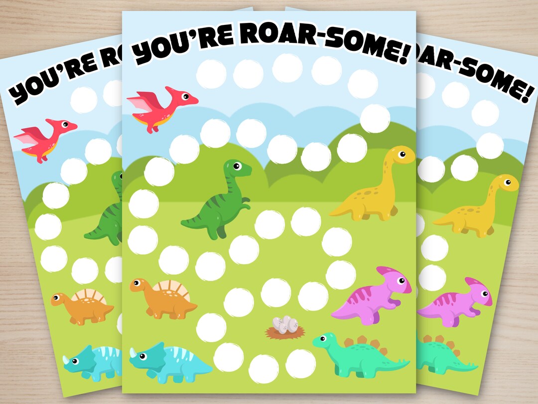 Printable Kids Reward Chart, Dinosaur Sticker Chart, Potty Training ...
