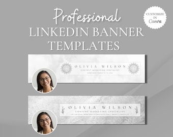 Banners profesionales de LinkedIn personalizables en Canva, plantilla de encabezado personalizada para profesionales que trabajan Perfil de LinkedIn