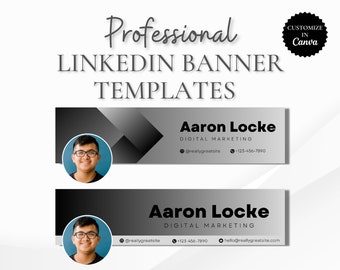 Professional LinkedIn Banner Template, Editable Canva LinkedIn Header, Modern LinkedIn Background