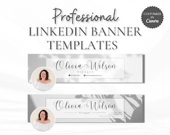 Banners profesionales de LinkedIn personalizables en Canva, plantilla de encabezado personalizada para perfiles de LinkedIn de profesionales que trabajan