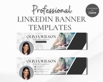 Minimalist LinkedIn Banner Template, Editable Canva LinkedIn Header for Professionals