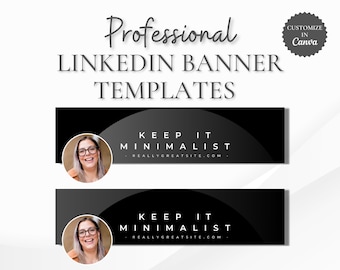 Banners profesionales de LinkedIn personalizables en Canva, plantilla de encabezado personalizada para profesionales que trabajan Perfil de LinkedIn