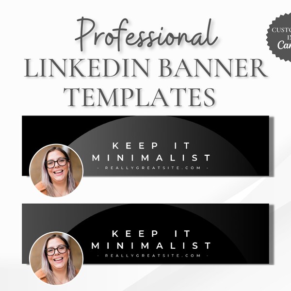 Professional LinkedIn Banners Customizable in Canva, Personalized Header Template for Working Professionals LinkedIn Profile