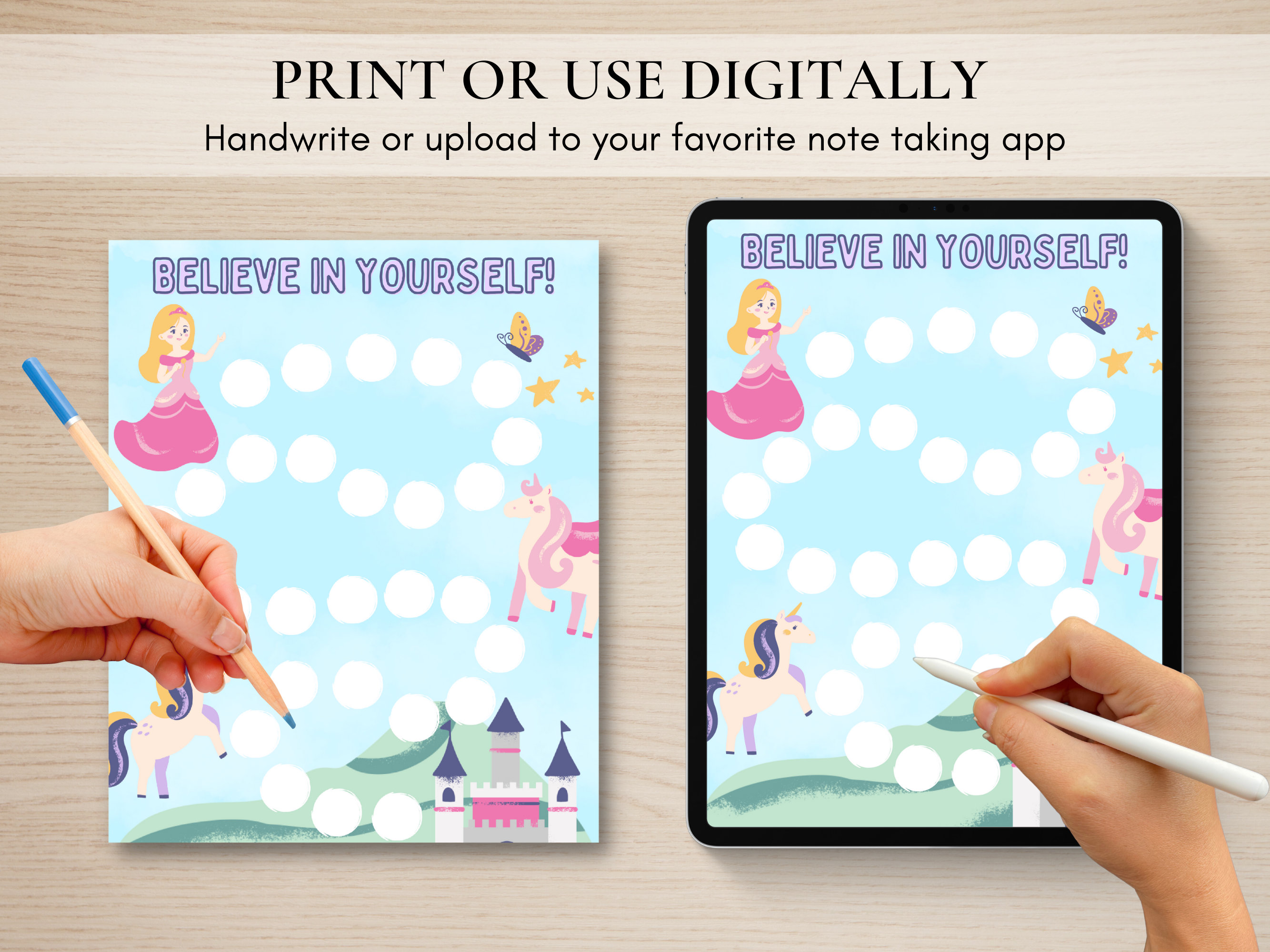 Princess Sticker Chart, Printable Princess Reward Chart, Girls Potty