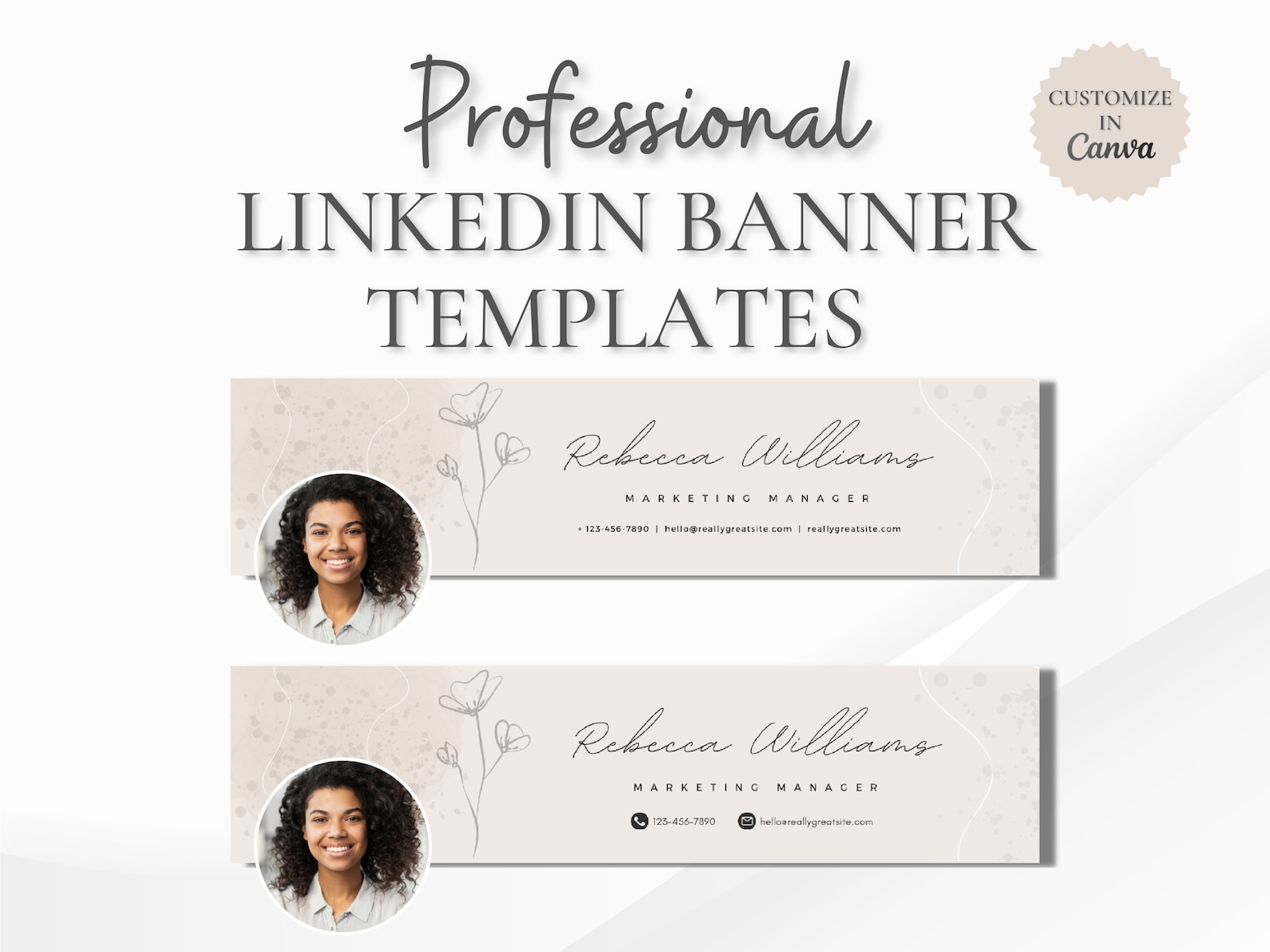 Professional Linkedin Banners Customizable in Canva, Personalized ...