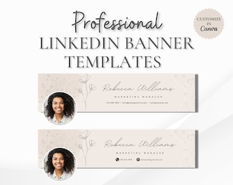 Banners profesionales de LinkedIn personalizables en Canva, plantilla de encabezado personalizada para profesionales que trabajan Perfil de LinkedIn