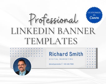 Professional Linkedin Banners for Canva Personalized Header - Etsy