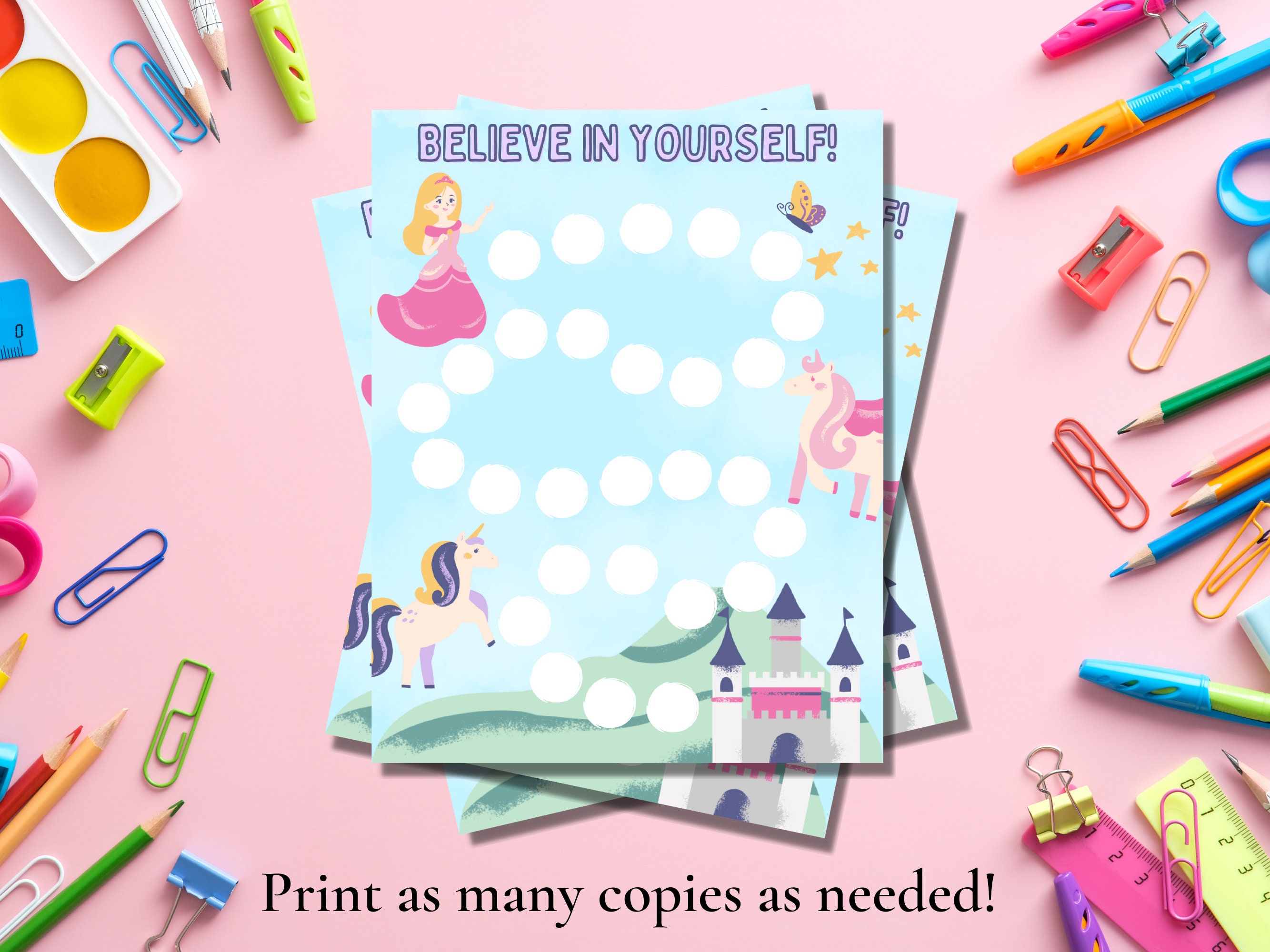Princess Sticker Chart, Printable Princess Reward Chart, Girls Potty ...