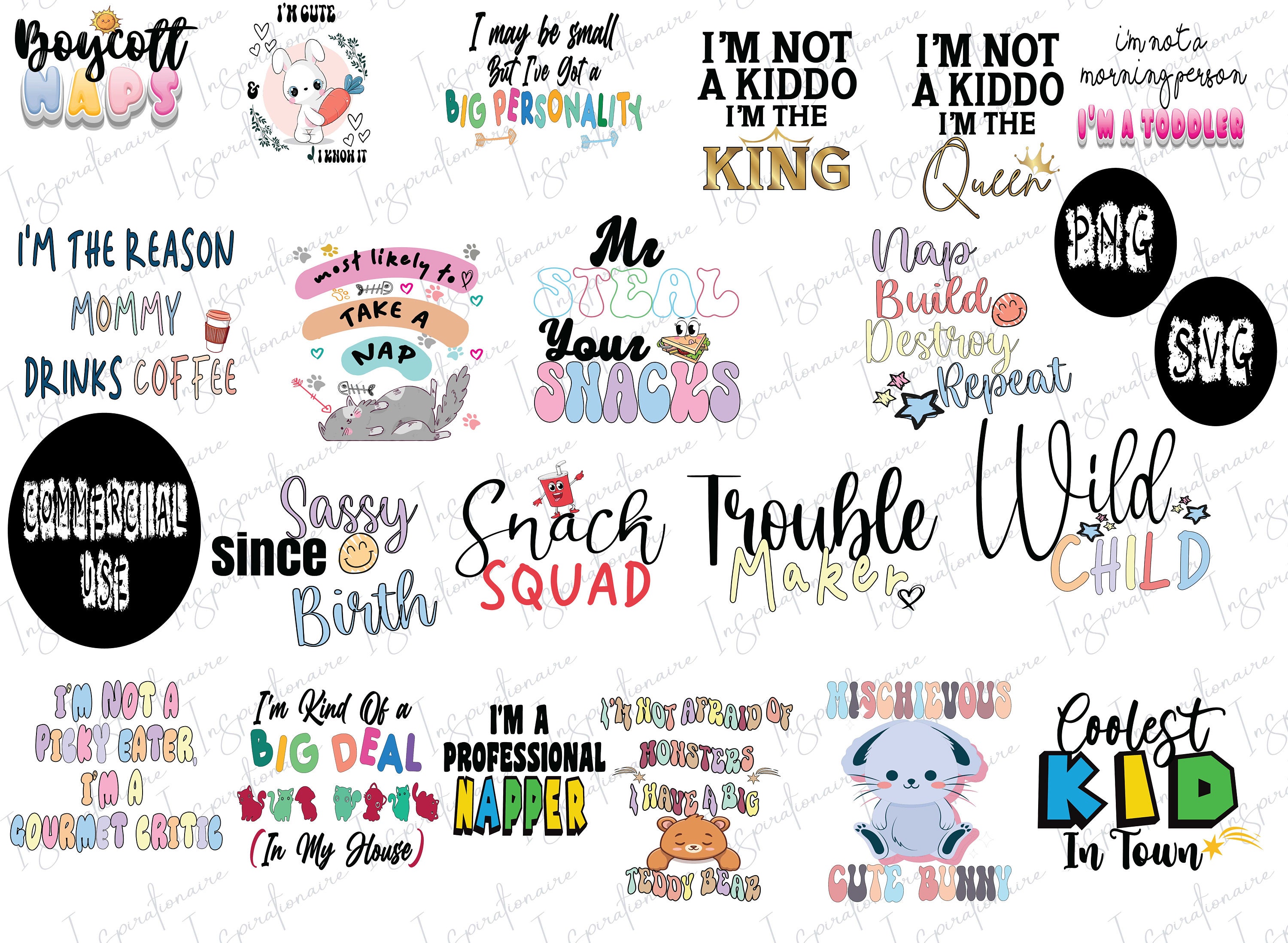 Funny Kids SVG Bundle: Nursery Humor Quotes (digital Download) - Etsy