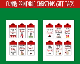 Funny Printable Christmas Gift Tags, Holiday Tags, Fun Gift Tags, Sarcastic Gift Tags, Alternative Tags, Unique Gift Tags, DIY Tags