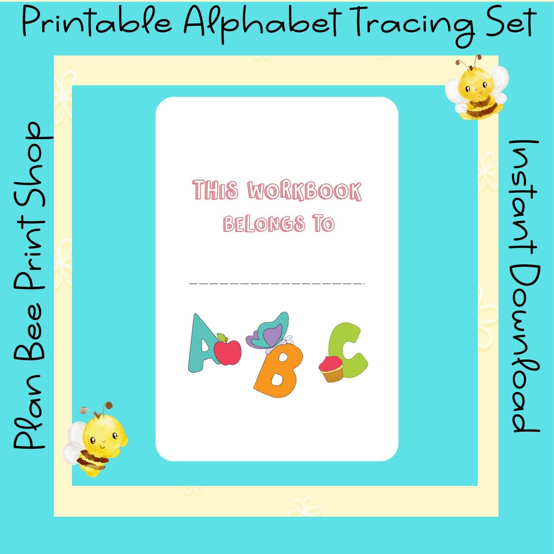 Printable alphabet writing sheets handwriting practice etsy