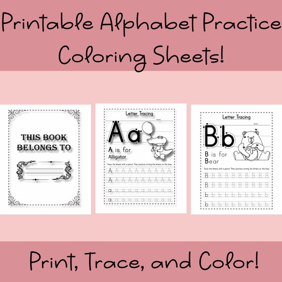 Printable Letter Tracing Book, Handwriting Practice, Homeschool, Preschool,  Alphabet Sheets, Early Learning, ABC, Learn to Write, Elementary 