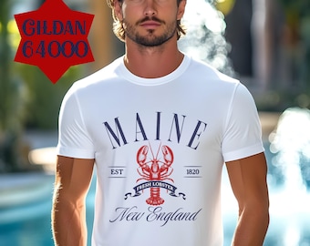 Maine Lobster Tshirt, Maine Souvenier, Gift For Maine Lover, Lobster Gift, Unisex Softstyle T-Shirt