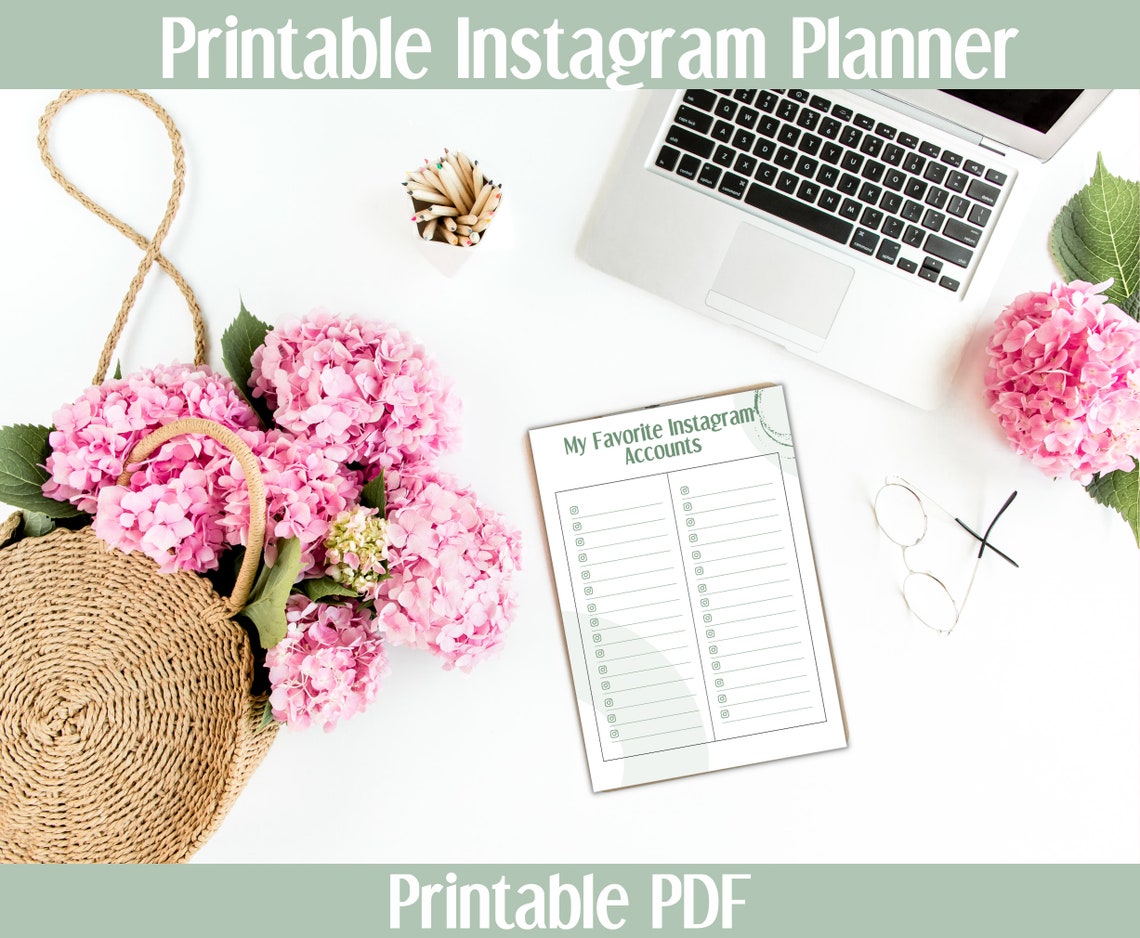 Printable Instagram Planner Bundle Social Media Planner - Etsy