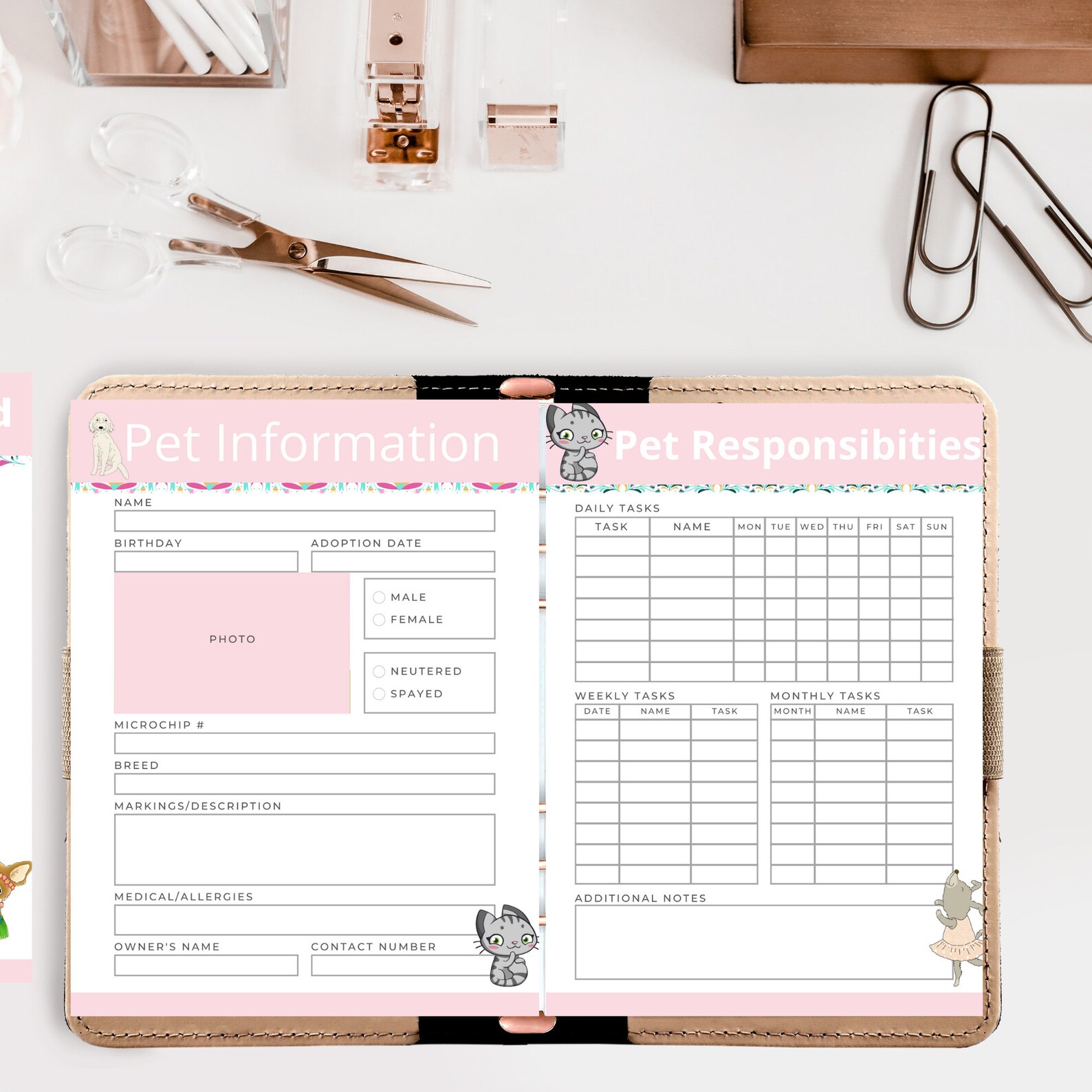 Printable Pet Planner Bundle Pet Care Sheets Pet Sitter - Etsy UK