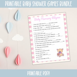 Printable Baby Shower Games Bundle Baby Shower Activity Game - Etsy
