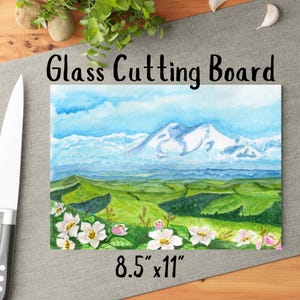 Glass Cutting Board, Gift For Nature Lover, Glass Trivet, Charcuterie Board, Tempered Glass Board