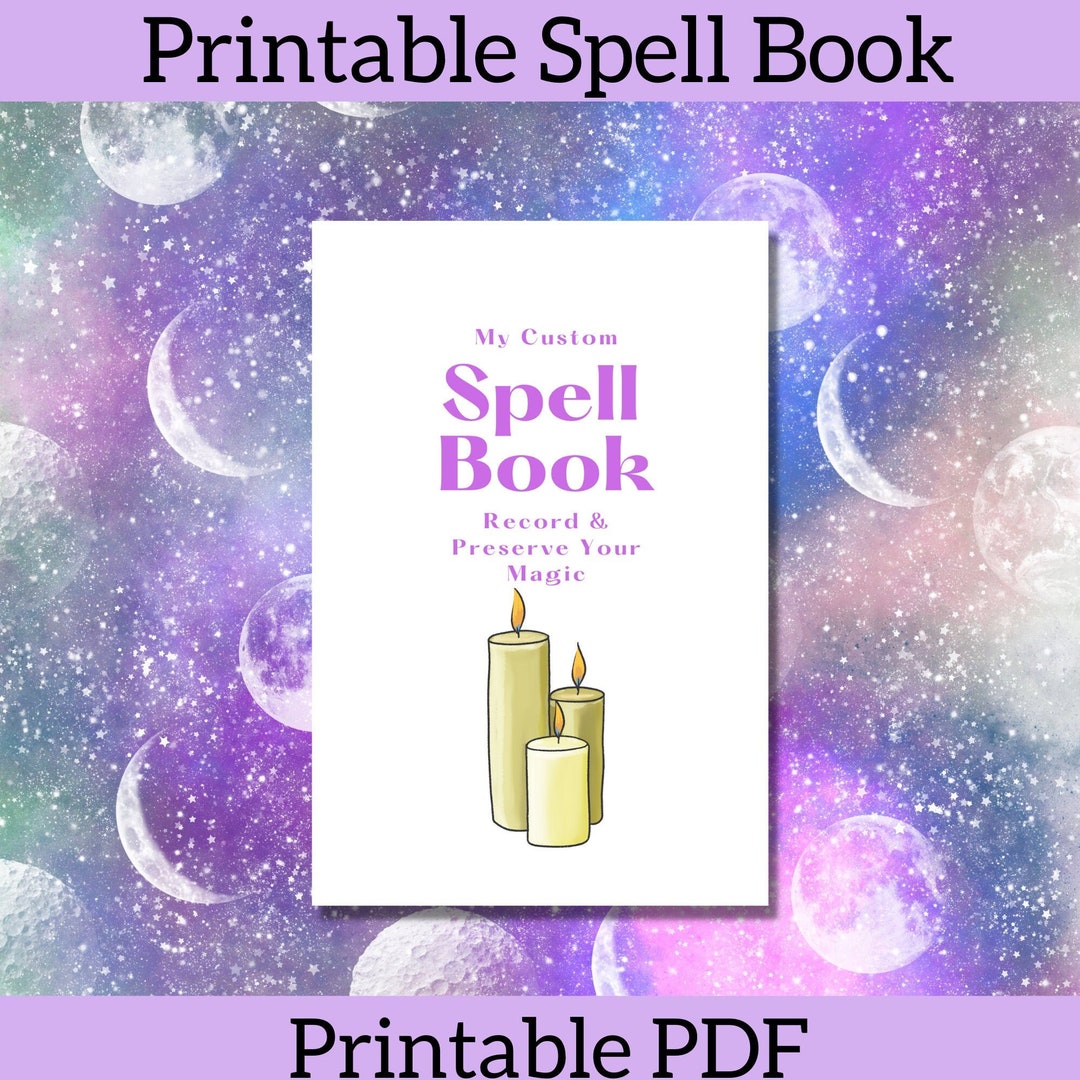 Printable Spell Book, Grimoire Pages, Spell Template, Rituals, Witch ...