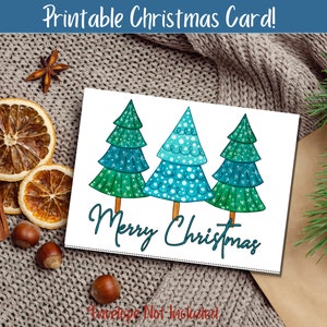 Printable Christmas Card Christmas Tree Card Greeting Card - Etsy