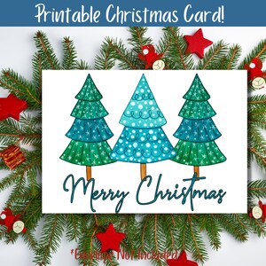 Printable Christmas Card Christmas Tree Card Greeting Card - Etsy
