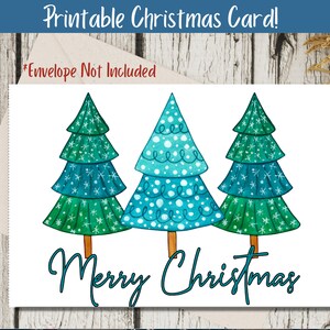 Printable Christmas Card Christmas Tree Card Greeting Card - Etsy