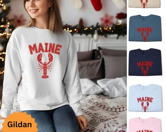 Maine Lobster Sweatshirt, Unisex Heavy Blend, Crewneck Sweatshirt, Gift For Maine Lover