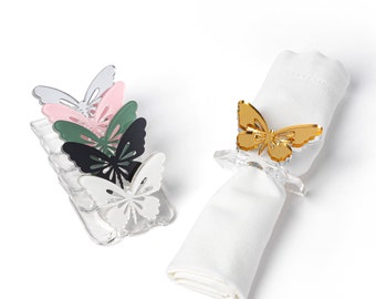 Butterfly Lucite Napkin Rings