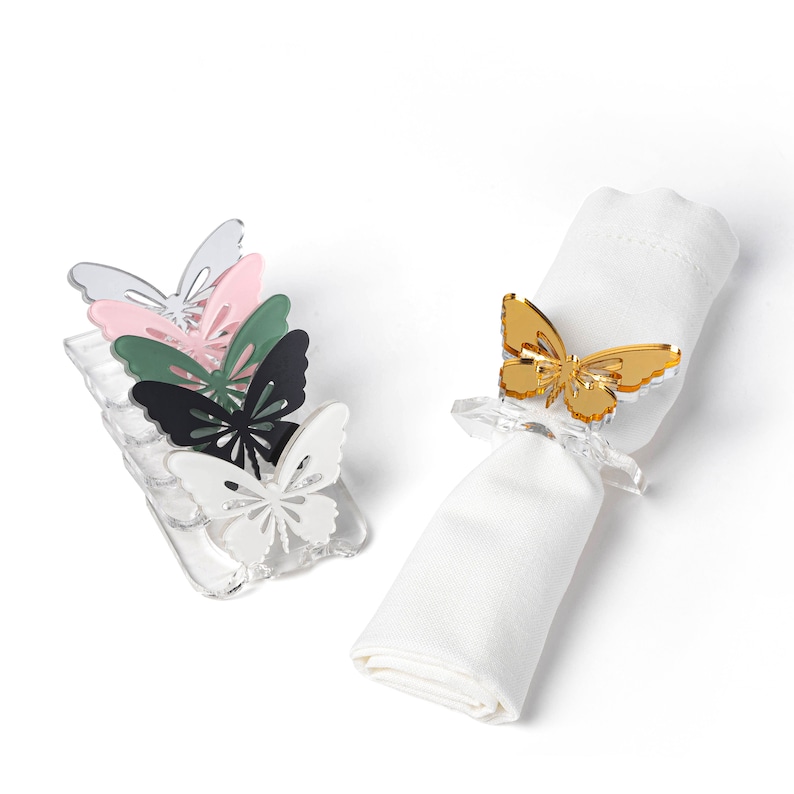 Butterfly Lucite Napkin Rings Etsy