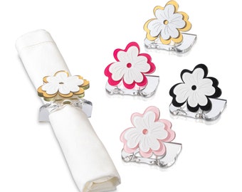 Flower Lucite Napkin Rings