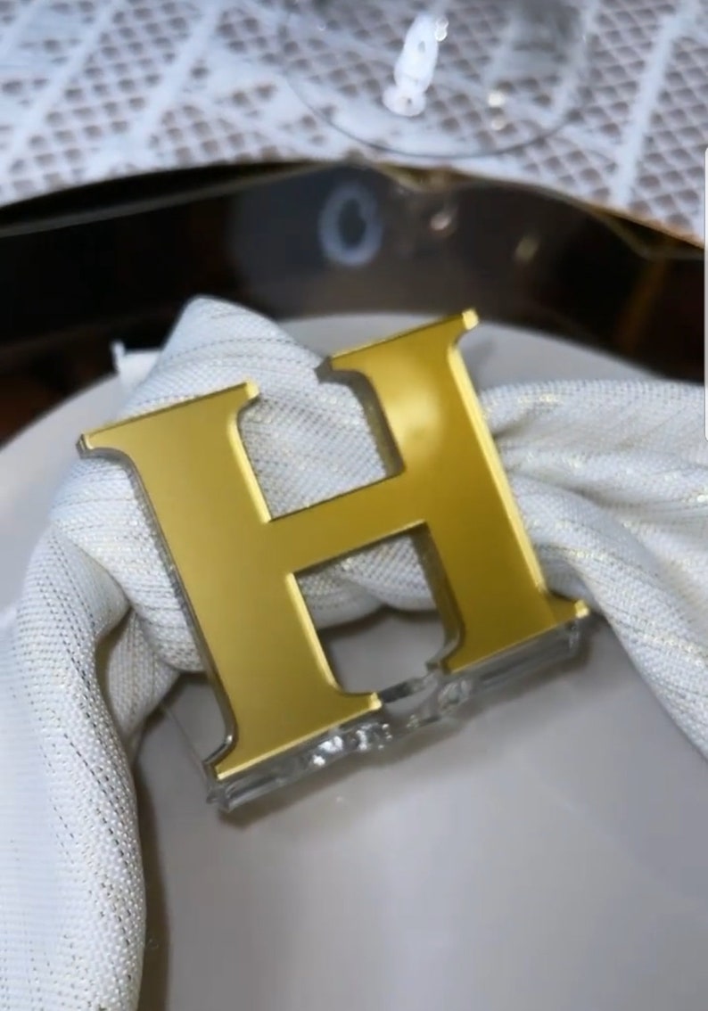 Monogrammed personalized custom lucite napkin rings. Available in many colors. Super strong. image 7