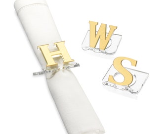 Monogrammed personalized custom lucite napkin rings. Available in many colors. Super strong.