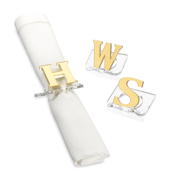 Monogrammed personalized custom lucite napkin rings. Available in many colors. Super strong.