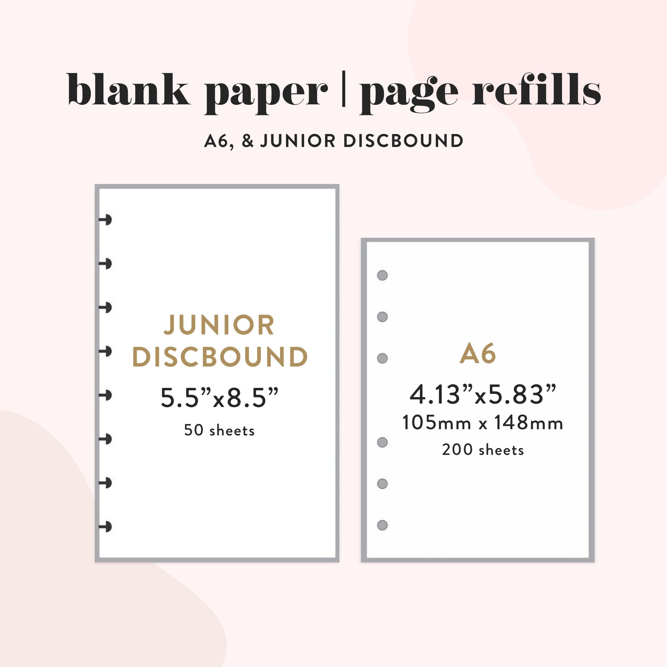 A5/ A6/ A7/ B5 Simple 6-hole Binder Refill Paper Morandi