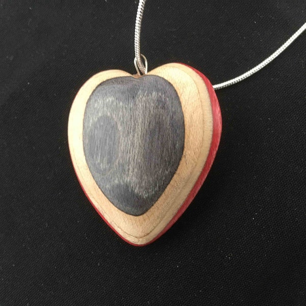 Skateboard Heart Pendant with Silver Snake Chain