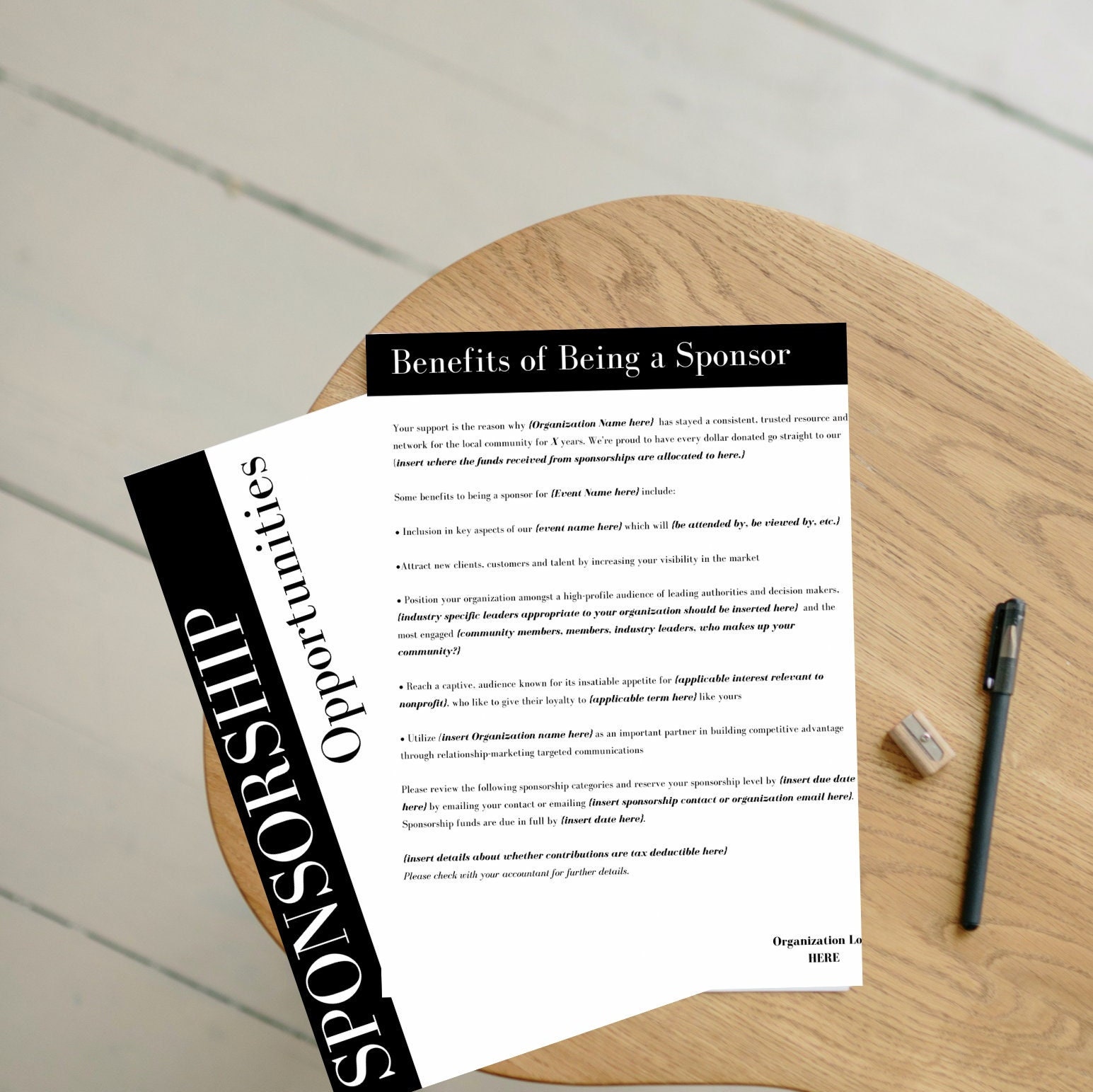 Lettera sponsor fac simile