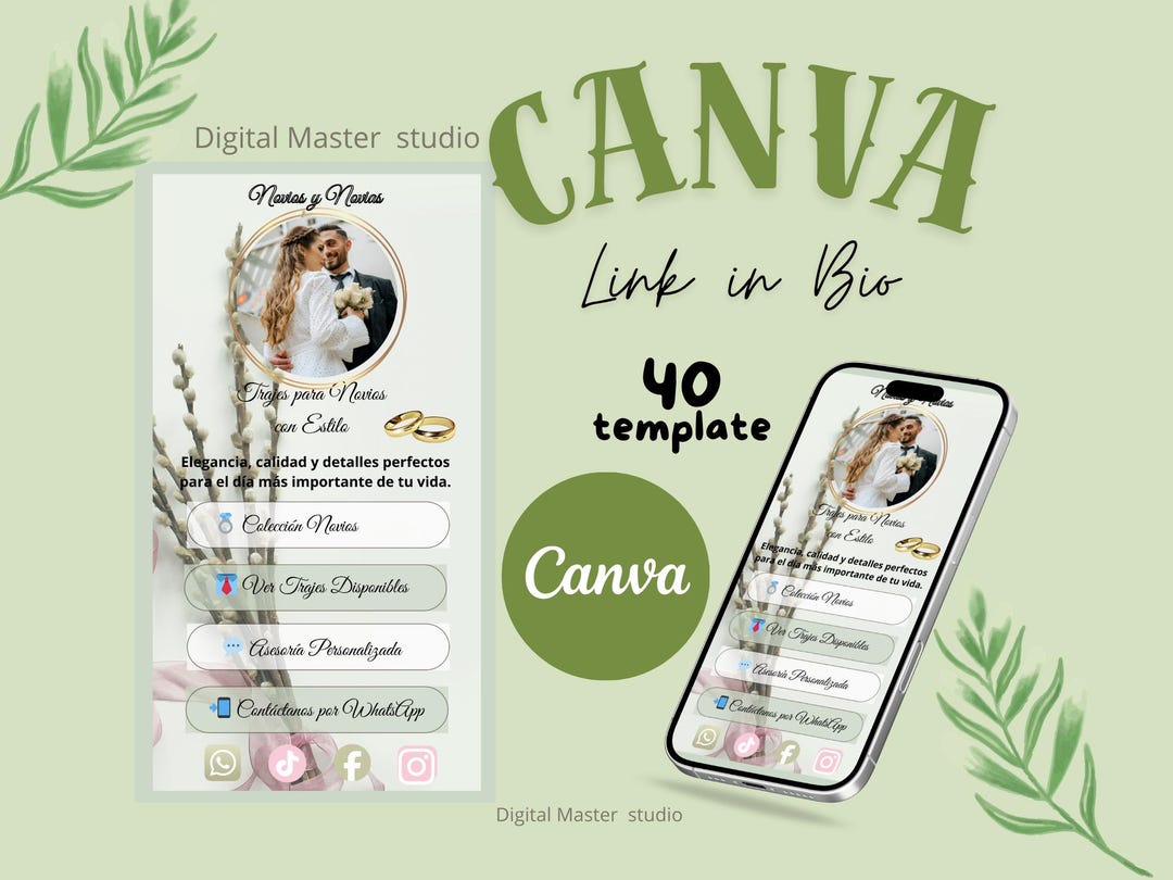 Link in Bio Template Wedding Canva | Editable Template for Wedding ...