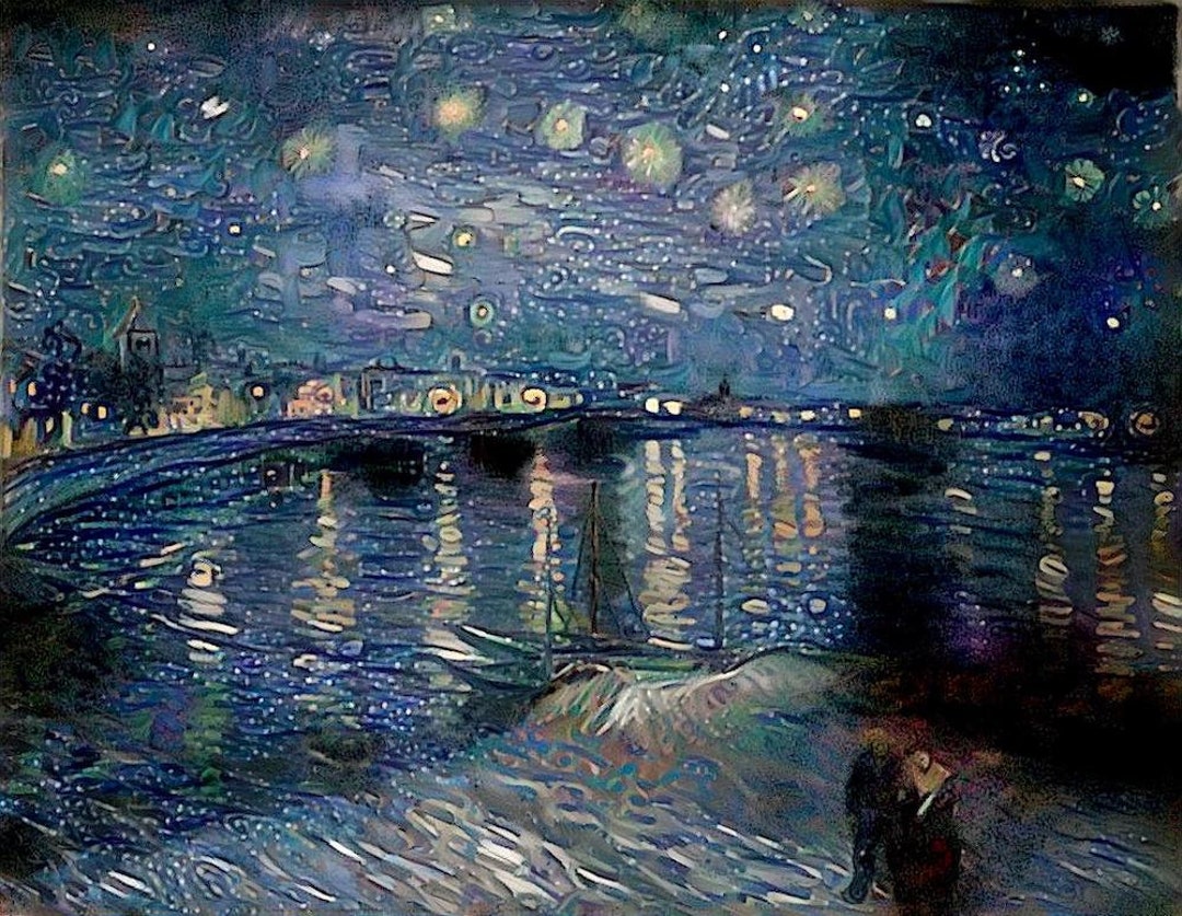 AI Art No.6 - the Starry Night Over the Rhone as Portrait of Emilie ...