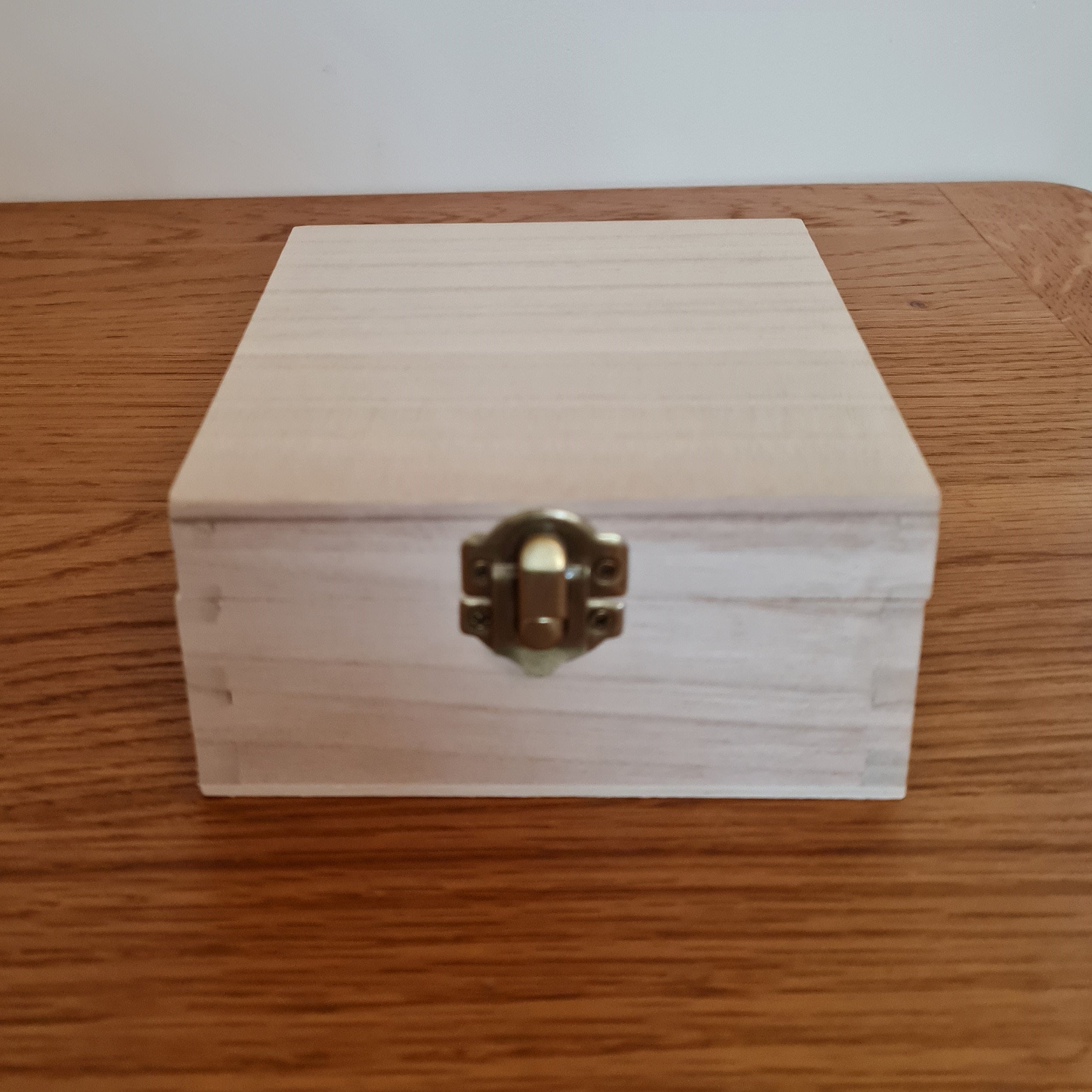 16cm Blank wooden square box box to decorate trinket box Etsy