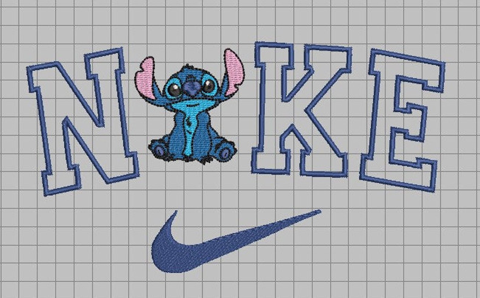 Embroidery File Nike with Stitch Etsy