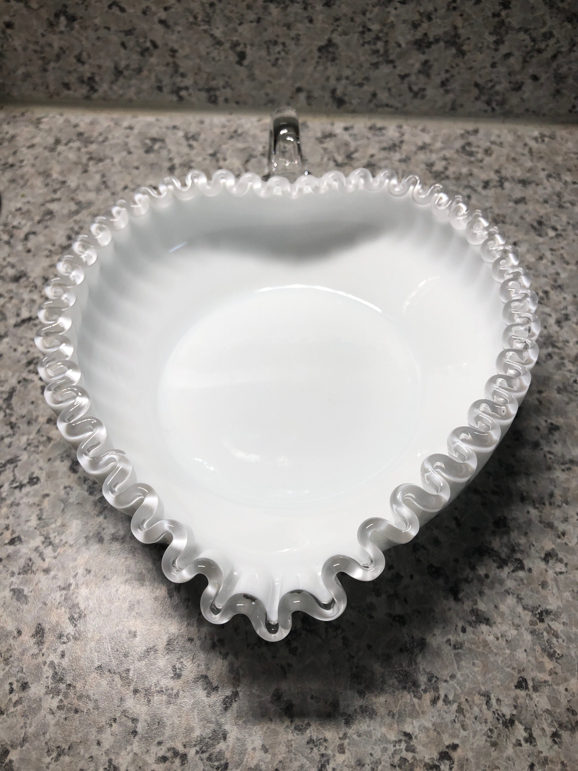 Fenton Milk Glass Heart Candy Dish Etsy