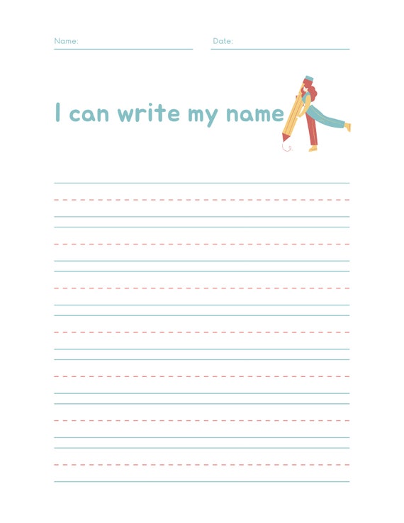 I Can Write My Name Worksheet | Etsy