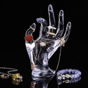 Clear and Chic: Mannequin Hand Jewelry Display, Bracelet Ring & Necklace Holder