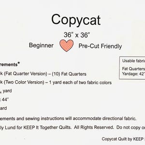 Copycat Quilt Pattern, Cat Quilt - Etsy