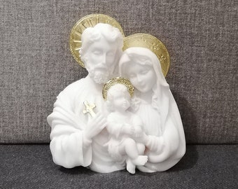 The Holy Family| Jesus-Virgin Mary and Saint Joseph 12.5cm - 4.92in Handmade Sculpture Free Shipping - Free Tracking Number