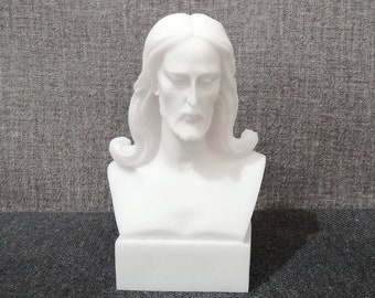 Handmade Alabaster Jesus Christ Bust – Religious Sculpture (12cm/4.72in)