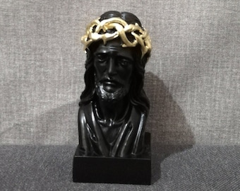 Handmade Alabaster Jesus Christ Bust Statue (12cm)